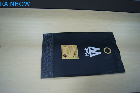 Moyee ถุงพลาสติกบรรจุภัณฑ์ Matte Black Stand Up Pouch พร้อมถุงกาแฟ Valve