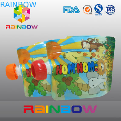 ถุงบรรจุอาหารหัดดื่มบรรจุภัณฑ์แบบมีซิปยืนอยู่ด้านบน