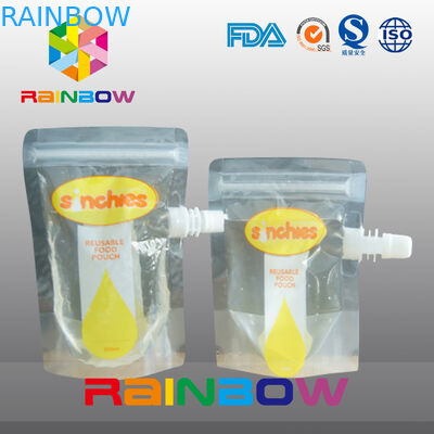 ถุงบรรจุอาหารหัดดื่มบรรจุภัณฑ์แบบมีซิปยืนอยู่ด้านบน