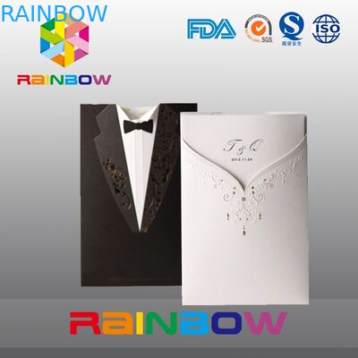 ถุงกระดาษแบบกำหนดเองหรูหราสำหรับการ์ดเชิญงานแต่งงานพร้อมพิมพ์สีสดใส