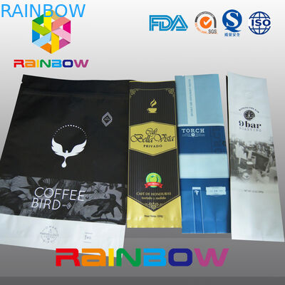 แมตต์สีดำยืนประเภทถุงกาแฟบรรจุถุงฟอยล์ด้วยวาล์วหญ้า