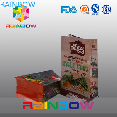 กระเป๋าพลาสติกก้นแบนพิมพ์แบบพิเศษ, ถุง Quad Block Block ล่างพร้อมหน้าต่างใส