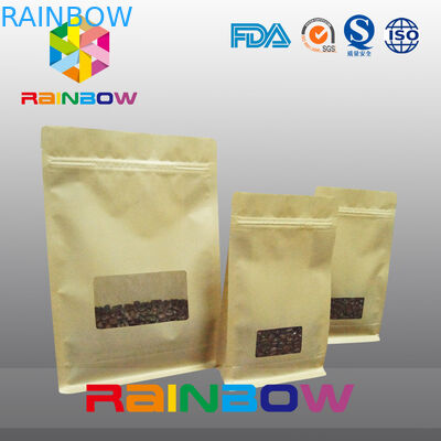 กระเป๋าเป้าเสื้อกางเกงก้นแบน, Quad Seal Block กระเป๋าก้นมีหน้าต่างที่ชัดเจนสำหรับกาแฟ