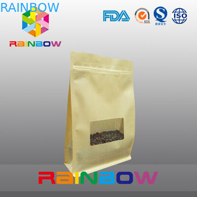 กระเป๋าเป้าเสื้อกางเกงก้นแบน, Quad Seal Block กระเป๋าก้นมีหน้าต่างที่ชัดเจนสำหรับกาแฟ