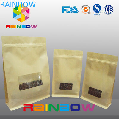 กระเป๋าเป้าเสื้อกางเกงก้นแบน, Quad Seal Block กระเป๋าก้นมีหน้าต่างที่ชัดเจนสำหรับกาแฟ