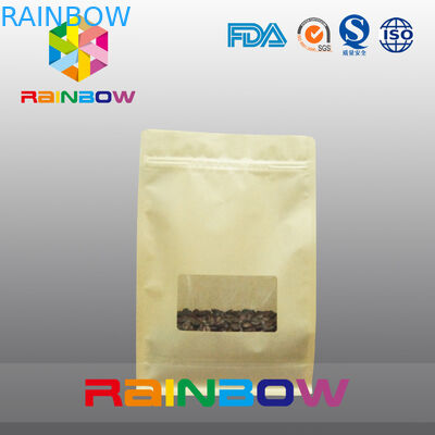 กระเป๋าเป้าเสื้อกางเกงก้นแบน, Quad Seal Block กระเป๋าก้นมีหน้าต่างที่ชัดเจนสำหรับกาแฟ