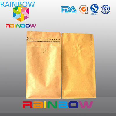 เป้าเสื้อกางเกงด้านล่างยืนขึ้นถุง ziplock สำหรับบรรจุภัณฑ์กาแฟพร้อมวาล์ว