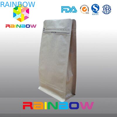 เป้าเสื้อกางเกงด้านล่างยืนขึ้นถุง ziplock สำหรับบรรจุภัณฑ์กาแฟพร้อมวาล์ว