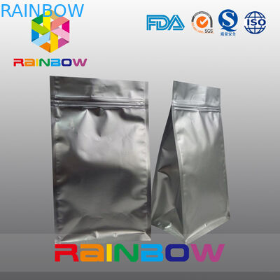 แมตต์สีดำ 8 ด้านประทับตรากาแฟบรรจุภัณฑ์ถุงเป้าเสื้อกางเกงด้านล่าง ziplock