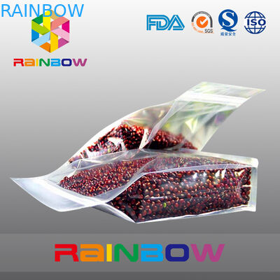 พลาสติกใสเป้าเสื้อกางเกง ziplock ถั่ว / ถุงบรรจุภัณฑ์อาหาร