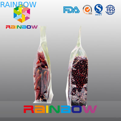 พลาสติกใสเป้าเสื้อกางเกง ziplock ถั่ว / ถุงบรรจุภัณฑ์อาหาร