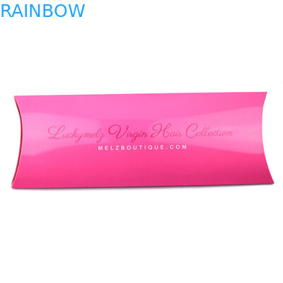 กล่องกระดาษต่อผมสีม่วงแดงมีขนาดที่กำหนดเองและโลโก้ในรูปร่างหมอน