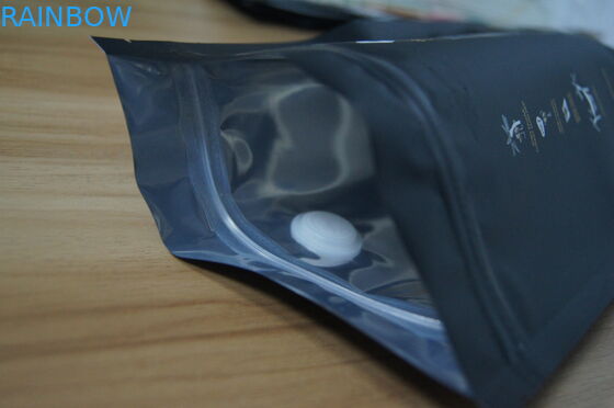 ถุงบรรจุเมล็ดกาแฟอลูมิเนียมฟอยล์แบบ Stand Up ธรรมดาพร้อมวาล์ว Degassing