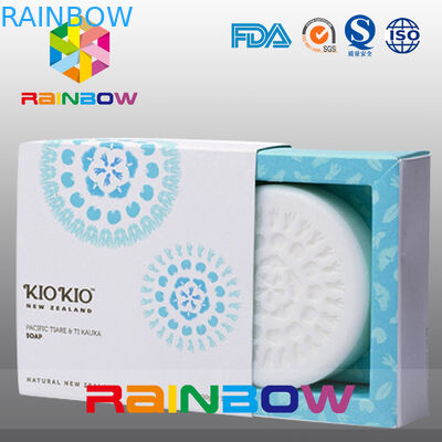บรรจุภัณฑ์กล่องกระดาษสำหรับบรรจุภัณฑ์สบู่ / กล่องสบู่ที่กำหนดเองพร้อมหน้าต่างที่ชัดเจน
