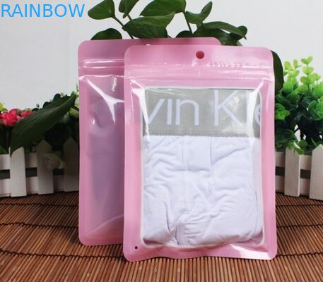 ด้ามจับซิปปิดผนึกถุงพลาสติกสำหรับบรรจุภัณฑ์เสื้อผ้า / หน้าใส