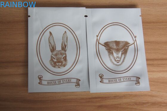 แมตต์สีขาวขนาดเล็ก Ziplock Grip ถุงประทับตราสำหรับบรรจุภัณฑ์เครื่องเทศ / เมล็ด / สมุนไพร