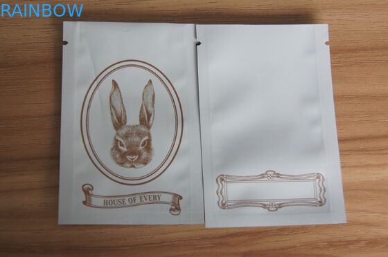 แมตต์สีขาวขนาดเล็ก Ziplock Grip ถุงประทับตราสำหรับบรรจุภัณฑ์เครื่องเทศ / เมล็ด / สมุนไพร