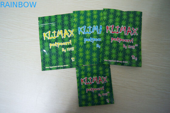 Klimax 10g สตรอเบอร์รี่ &amp; บลูเบอร์รี่บุหงาถุงธูปสมุนไพร Ziplock บรรจุภัณฑ์