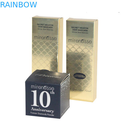 โลโก้ที่กำหนดเองบรรจุภัณฑ์กล่องกระดาษ Pinted สำหรับเครื่องสำอาง / บรรจุภัณฑ์กล่องเครื่องสำอางมันวาว