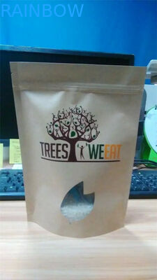 โลโก้พิมพ์ Grip ถุงซีล / ถุงกระดาษคราฟท์สำหรับเบเกอรี่ผสมกับหน้าต่างและ Ziplock