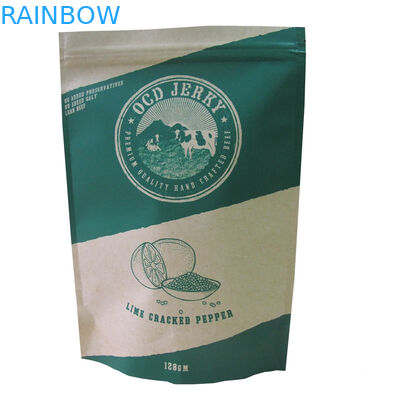 ถุงบรรจุภัณฑ์กระดาษคราฟท์พิมพ์ Almon แบบกำหนดเองบรรจุภัณฑ์อาหารแห้ง