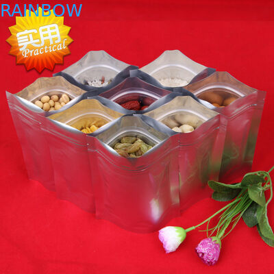 ถุงพลาสติกลามิเนตฟอยล์บรรจุภัณฑ์ถุงซิปล็อค Mylar Reclosable Mylar สีแดง