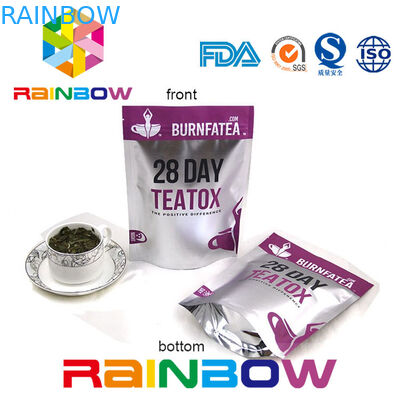 ถุงบรรจุชาที่ย่อยสลายได้ทางชีวภาพ Mylar Ziplock ลามิเนตบรรจุถุงชา