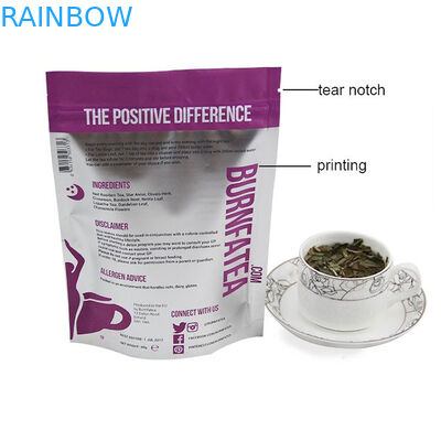 บรรจุภัณฑ์ถุงชาพิมพ์ Mylat พร้อม Ziplock บรรจุภัณฑ์ชาแบบกำหนดเองได้