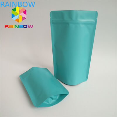 ถุงชาเขียวธรรมชาติบรรจุภัณฑ์แบบเคลือบผิว Ziplock แบบยืนด้วยตนเอง