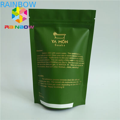 อลูมิเนียมฟอยล์เรียงรายแมตต์สีขาวถุงบรรจุภัณฑ์ชาเขียวออกแบบซิปเอง