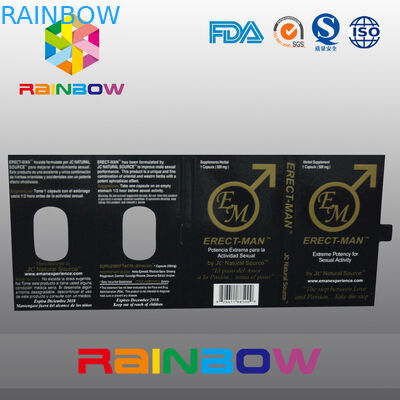 ผล 100% ERECT-MEN ยาเพศบรรจุภัณฑ์กล่องกระดาษด้วยบัตรการออกแบบที่กำหนดเอง