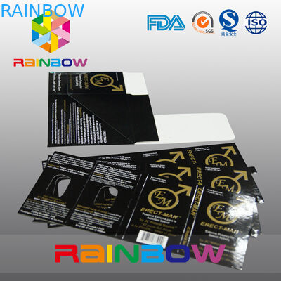 ผล 100% ERECT-MEN ยาเพศบรรจุภัณฑ์กล่องกระดาษด้วยบัตรการออกแบบที่กำหนดเอง