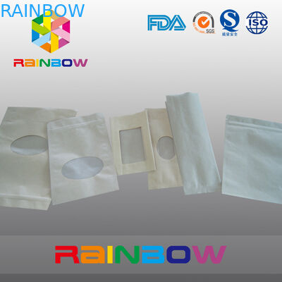 ถุงกระดาษคราฟท์สีน้ำตาลยืนขึ้นถุงบรรจุภัณฑ์ที่มีถุงซิป Ziplock สำหรับขนม / อาหาร