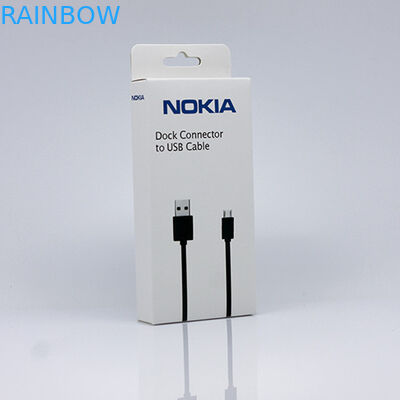 บรรจุภัณฑ์กล่องกระดาษแขวนสาย USB บรรจุภัณฑ์พร้อมพิมพ์โลโก้ที่กำหนดเอง