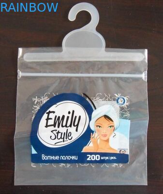 พลาสติกใส Grip Seal Colthes ถุงบรรจุภัณฑ์พร้อมที่แขวน / ซิปเลื่อน