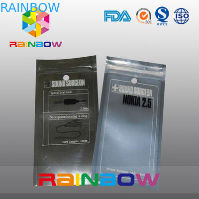 พิมพ์ผ่านโลโก้ชุดหูฟัง / หูฟังบรรจุภัณฑ์ถุง / กระเป๋าด้วย Ziplock