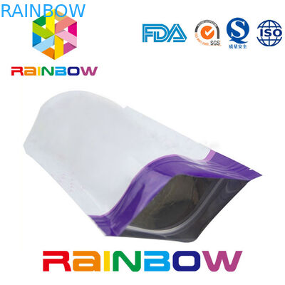 เคลือบเงา Stand Up อาหารเสริมบรรจุภัณฑ์ถุงอลูมิเนียมฟอยล์ถุงซิปล็อคผง