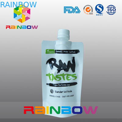 สีขาวยืนขึ้นพวยถุงบรรจุภัณฑ์สำหรับอาหารสดแยม / ของเหลว / ดื่ม