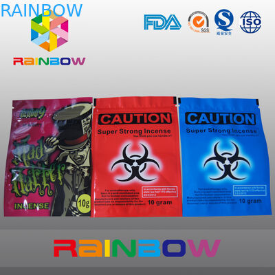 โลโก้ที่กำหนดเองข้อควรระวังสมุนไพรธูปถุง Ziplock 10 กรัม 4 กรัมสารเคมีวูดูเครื่องเทศถุงสูบบุหรี่