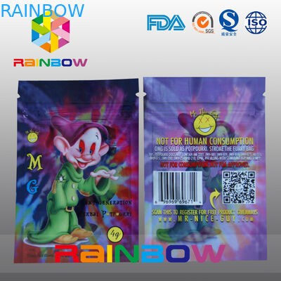 พิมพ์โลโก้ที่กำหนดเอง MG ถุงธูปสมุนไพร Ziplock 5g 4g เครื่องเทศถุงควัน