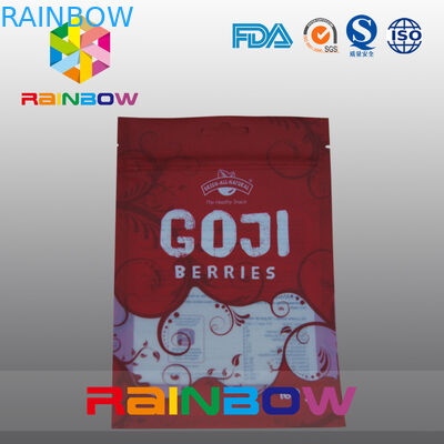 ถุงหน้าต่างพลาสติก Mylar สีแดงและสีขาวมีซิปด้านบนสำหรับอาหาร / Garllic Pleeled