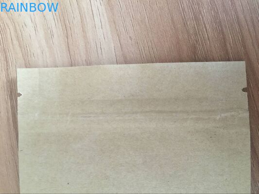 ถุงกระดาษที่กำหนดเองกระดาษคราฟท์แบนเรียงรายฟอยล์สามด้านซีลถุงซิปล็อคด้านบน