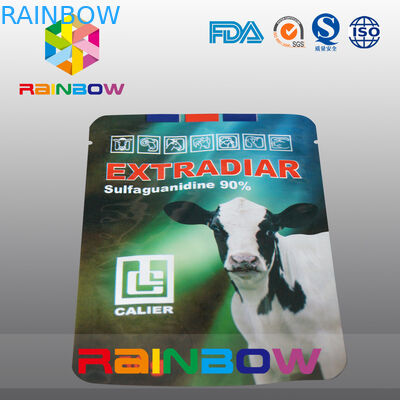 อลูมิเนียมฟอยล์อาหารสัตว์เลี้ยงกระเป๋าโคนมยืนขึ้นบรรจุภัณฑ์อาหาร