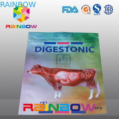 100 กรัมสัตว์เลี้ยง / วัวถุงบรรจุภัณฑ์อาหารถุงอาหารสัตว์เลี้ยงที่มีโลโก้ที่กำหนดเองพิมพ์