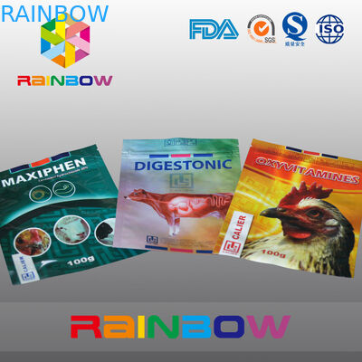 100 กรัมสัตว์เลี้ยง / วัวถุงบรรจุภัณฑ์อาหารถุงอาหารสัตว์เลี้ยงที่มีโลโก้ที่กำหนดเองพิมพ์