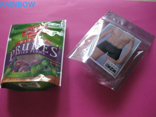 พลาสติก Stand Up ซิปถุงบรรจุภัณฑ์การ์เม้นท์พิมพ์แบบกำหนดเองสำหรับชุดชั้นใน