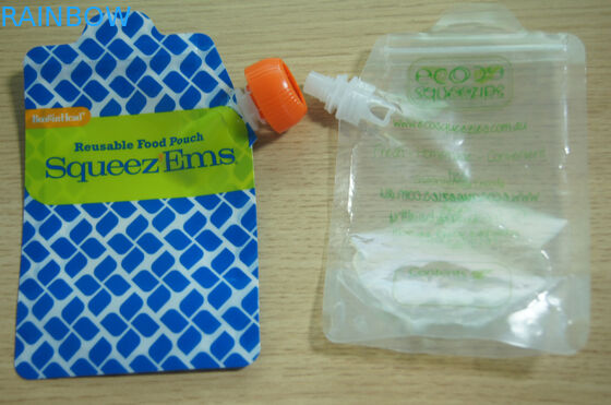 เกรดอาหารผนึกลุกขึ้นยืน Ziplock อาหารเด็กพวยกระเป๋าพิมพ์แบบกำหนดเอง