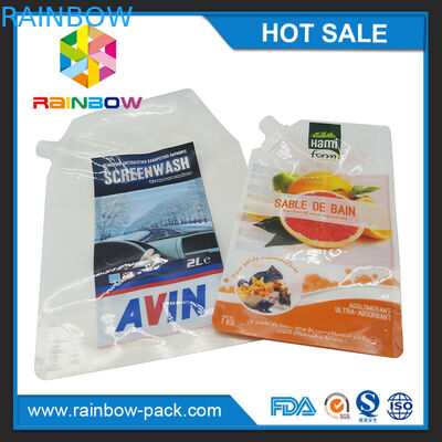 ที่กำหนดเองนำมาใช้ใหม่พลาสติกยืนขึ้นกระเป๋าบีบสำหรับอาหารเด็ก / น้ำผลไม้ / ซุป