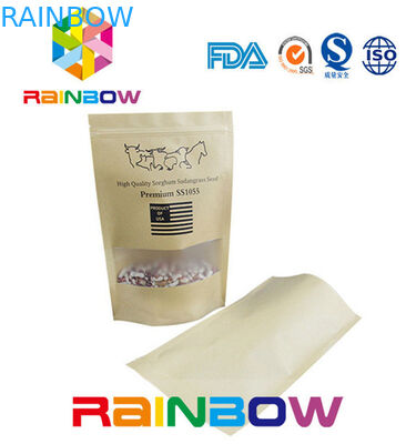 ถุงกระดาษ / ถุงกระดาษคราฟท์สีน้ำตาลด้านล่างแบนพร้อมซิป