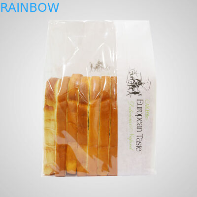 ถุงกระดาษคราฟท์สีขาวสำหรับขนมปัง / ถุงตั้งด้วยหน้าต่าง Mylar และล้าง